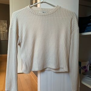 Aritzia cropped cream sweater